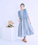 ハンドスモッキングコットンポプリン　2wayベスト